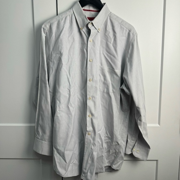 Alfani Other - Alfani Men's Fitted Dress Shirt Button Front Button Up Gray Size Large 16